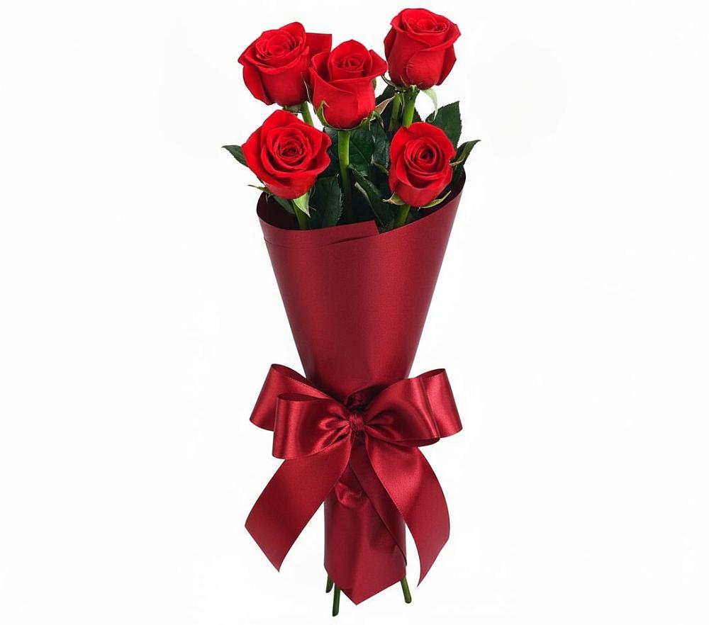 Букет 5 Красных роз Эдлесс Лав в Сигаево