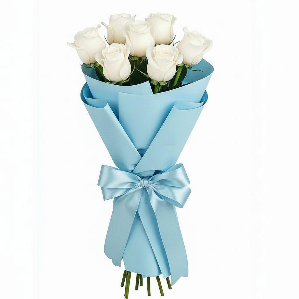 Букет 7 белых роз Проуд в Сигаево