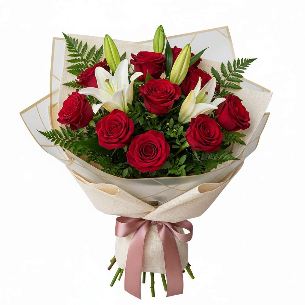 Букет цветов из: Лилии и Розы в Сигаево