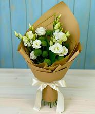 Букет цветов из:  Хризантемы и Лизиантусы в Сигаево