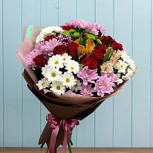 Букет цветов из:  Розы, Хризантемы и Альстромерии в Сигаево