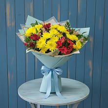 Букет цветов из:  Альстромерии и Хризантемы в Сигаево